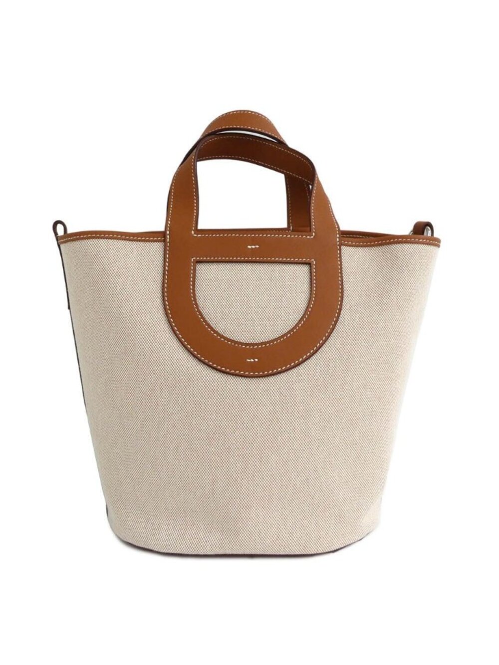 Hermes in the Loop 23 Ecru Gold Toile H Swift Handbag